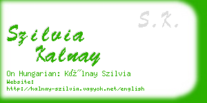 szilvia kalnay business card